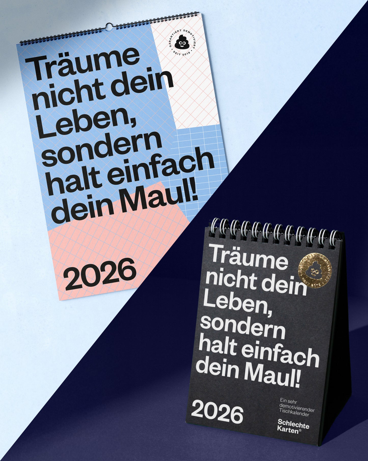 Double Downer · Tischkalender und Wandkalender 2026