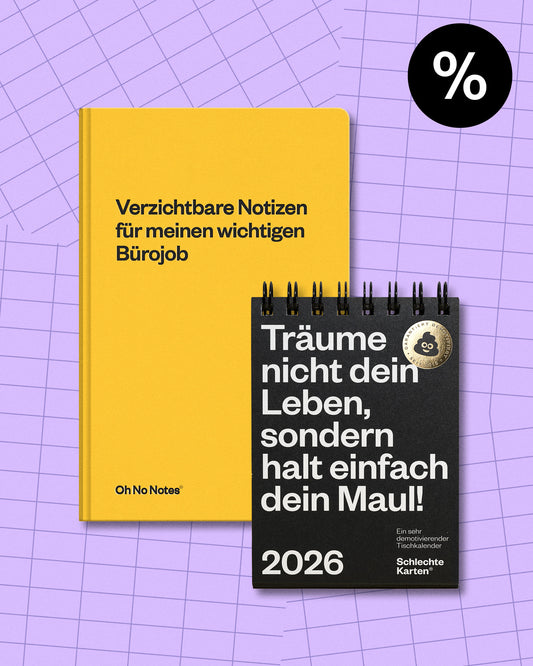 Abf%ck-Kauf – Demotivierender Tischkalender & Oh No Note Notizbuch