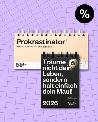 Abf%ck-Kauf – Demotivierender Tischkalender & Prokrastinator