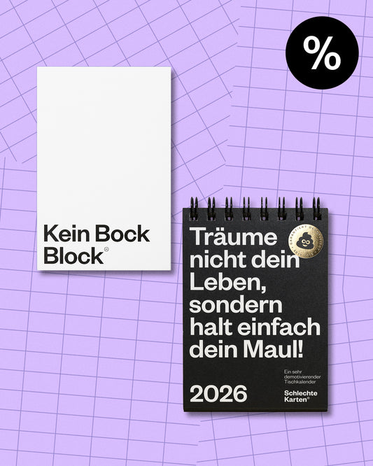 Abf%ck-Kauf – Demotivierender Tischkalender & Kein Bock Block