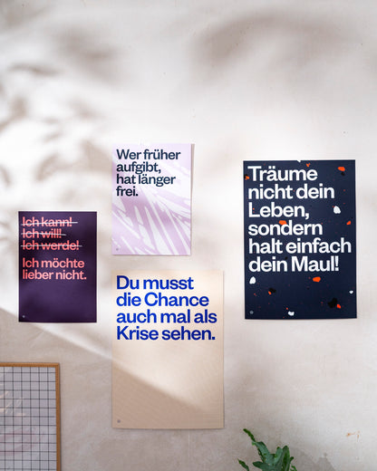 Siebdruck Poster »Chance als Krise«