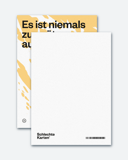 Postkarte »Es ist niemals zu spät«
