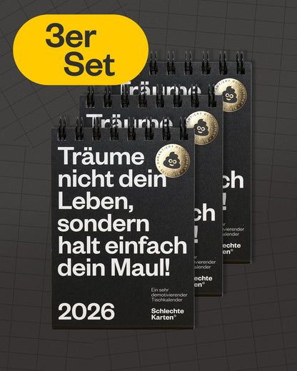 Demotivierender Tischkalender 2026 – 3er-Set